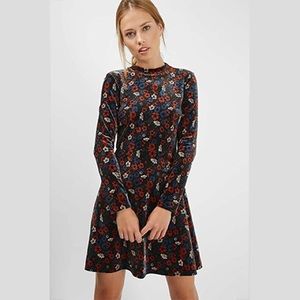 Topshop Velvet Floral Print Dress